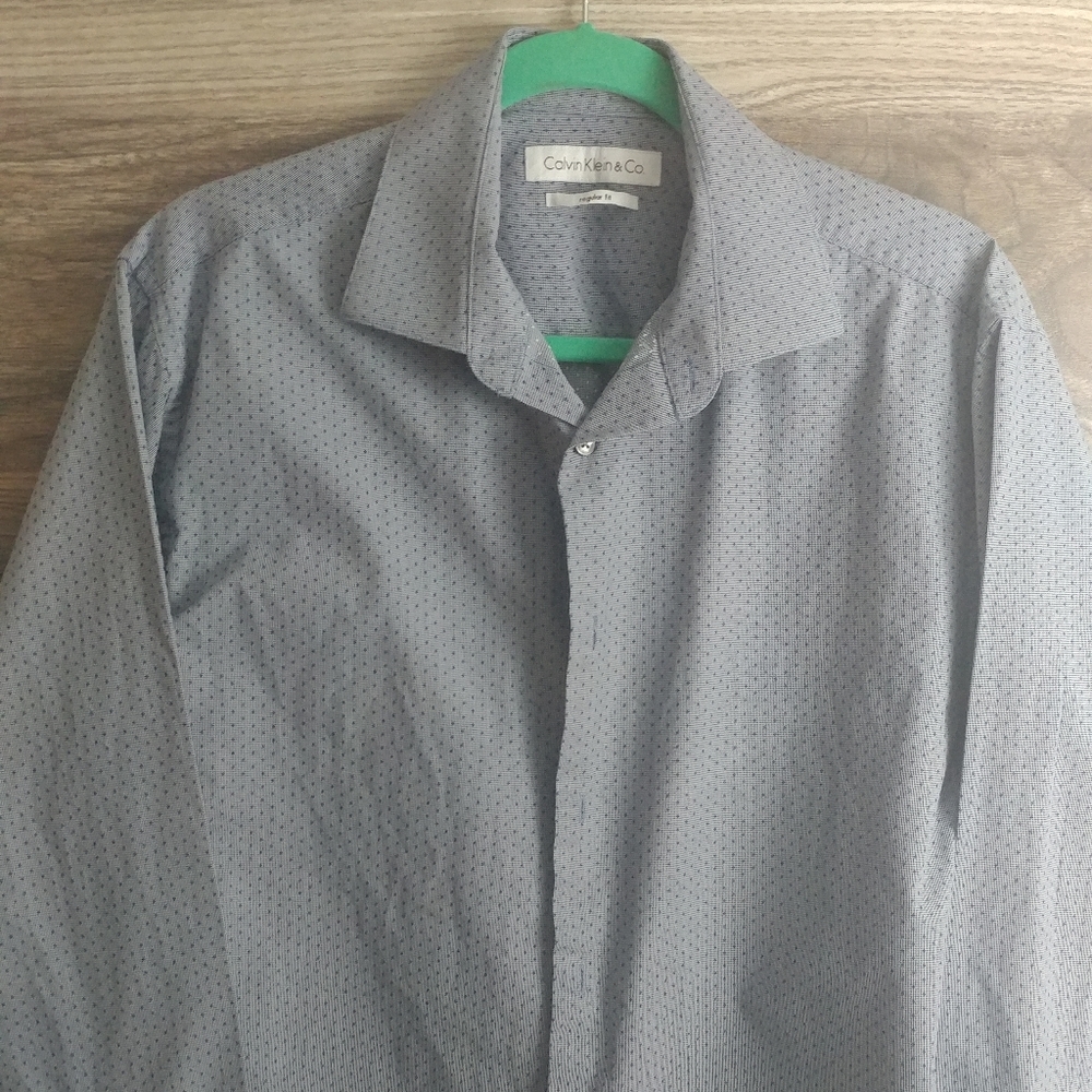 Calvin Klein Men's Long Sleeve Casual Shirt Large